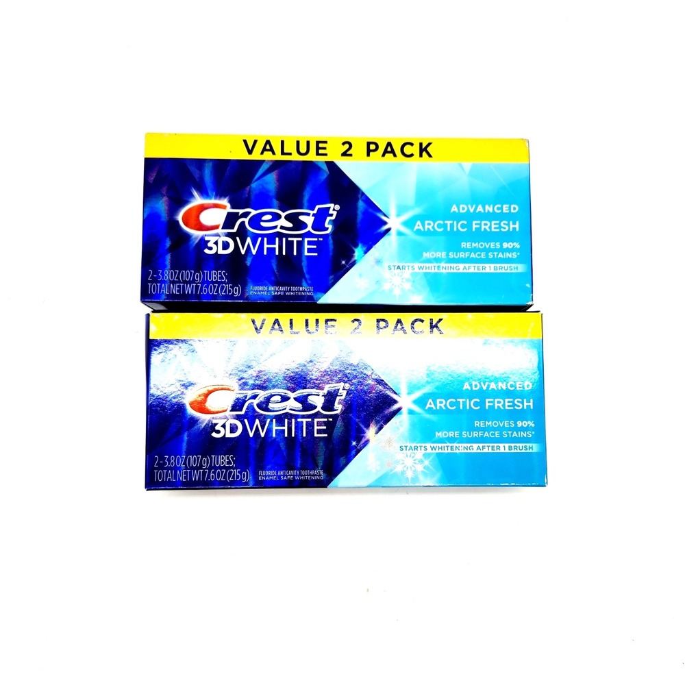4 Crest 3D White Arctic Fresh Toothpaste 3.8 oz Whitening‎ Mint 2x2 Pack